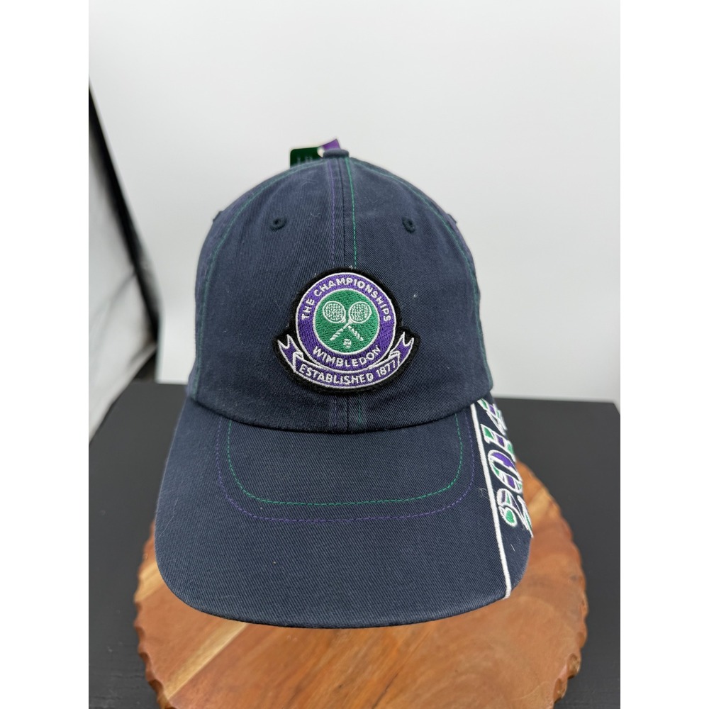 Wimbledon 2014 Logo Cap Adult OS Navy Blue Embroidered Tennis Hat NWT
